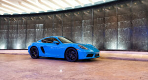 Blue Porsche 718 Cayman Car
